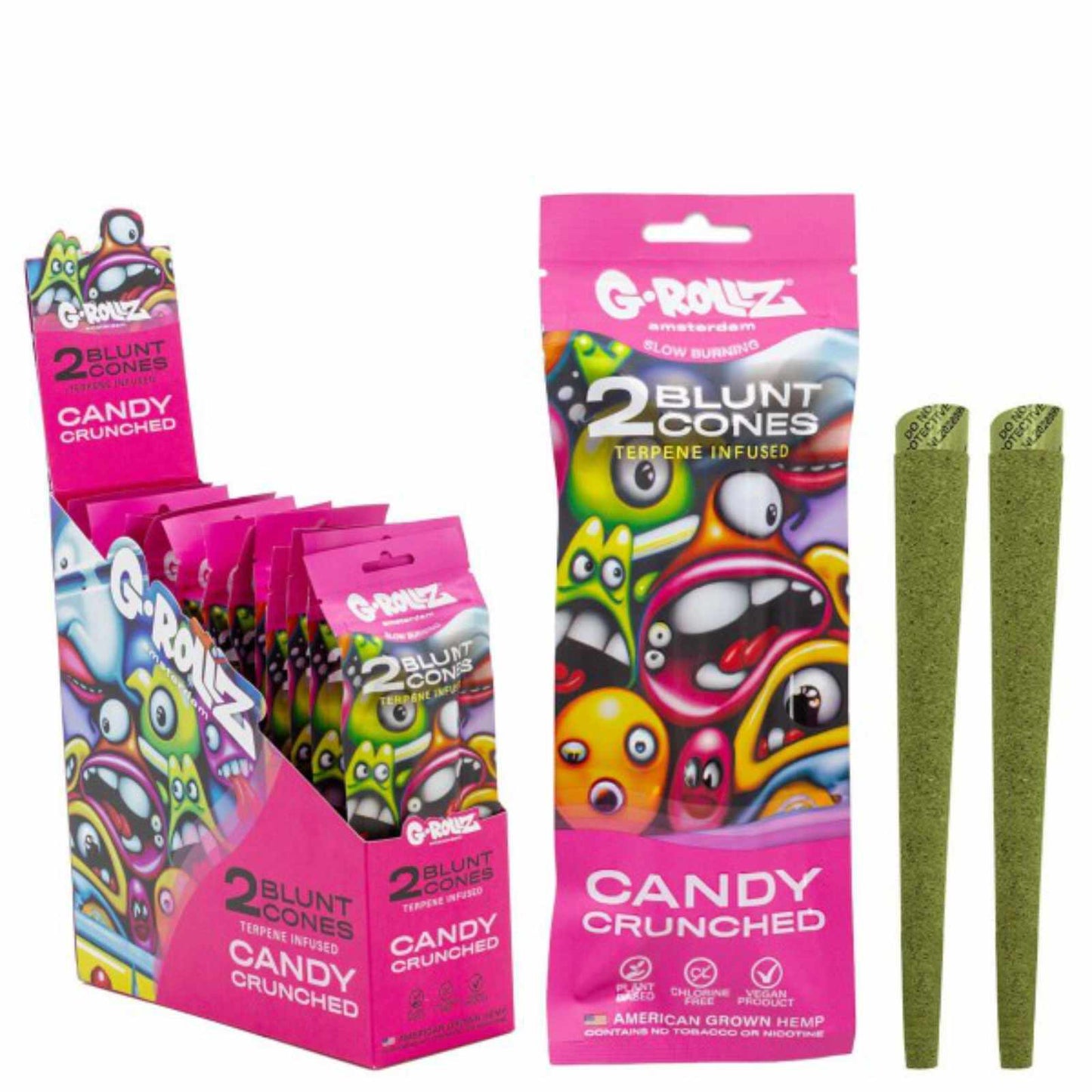 PŘEDBALENÉ BLUNTY S TERPENY CANDY CRUNCHED - 12KS/BOX