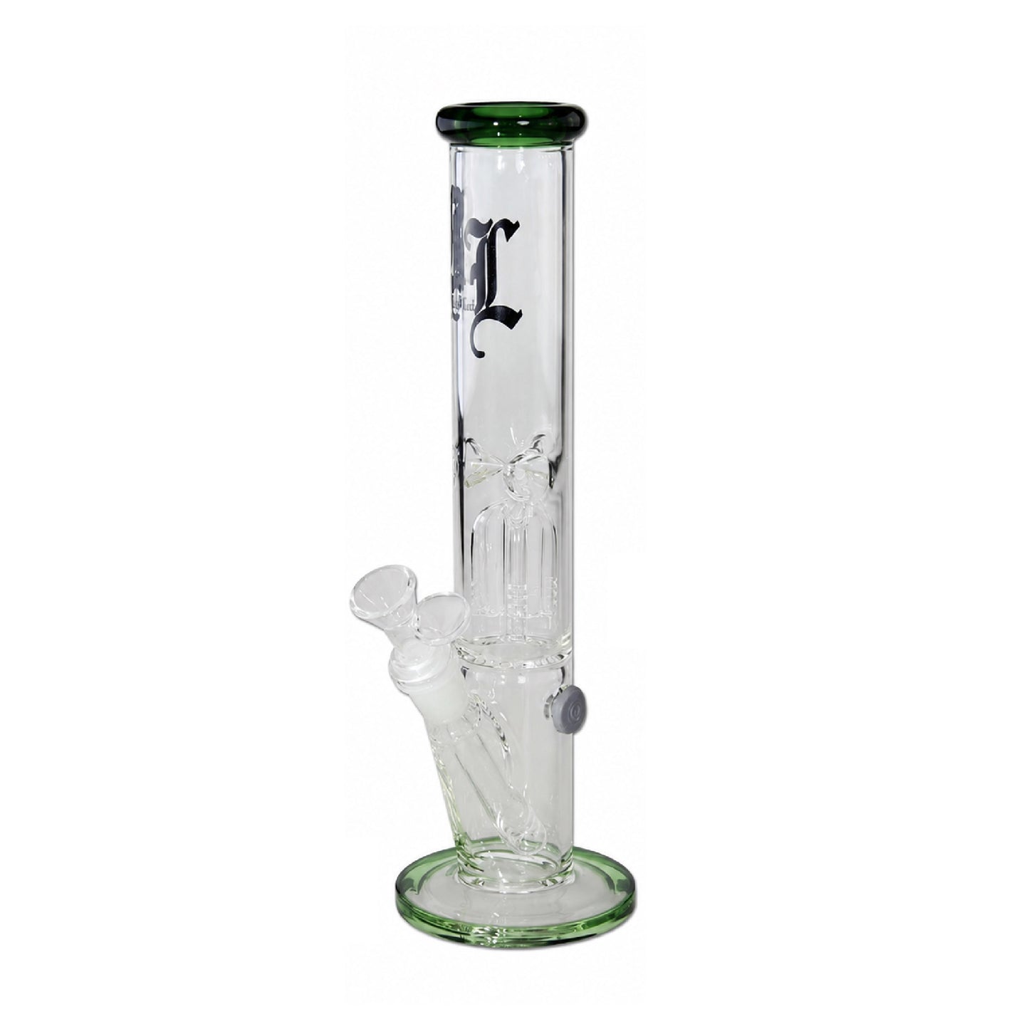 SKLENĚNÝ BONG S PERKOLACÍ 30 CM ZELENÁ - 1 KS