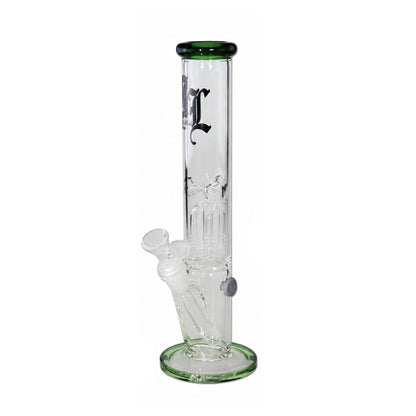 SKLENĚNÝ BONG S PERKOLACÍ 30 CM ZELENÁ - 1 KS