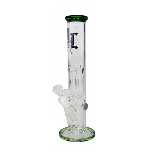 SKLENĚNÝ BONG S PERKOLACÍ 30 CM ZELENÁ - 1 KS