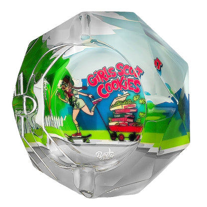 CRYSTAL GLASS ASHTRAY - GIRLS SCOUT COOKIES - 1 PCS