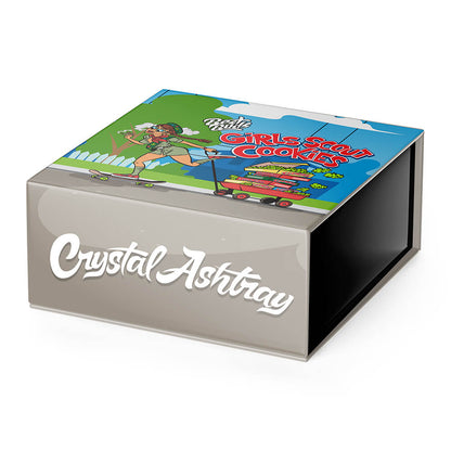 CRYSTAL GLASS ASHTRAY - GIRLS SCOUT COOKIES - 1 PCS