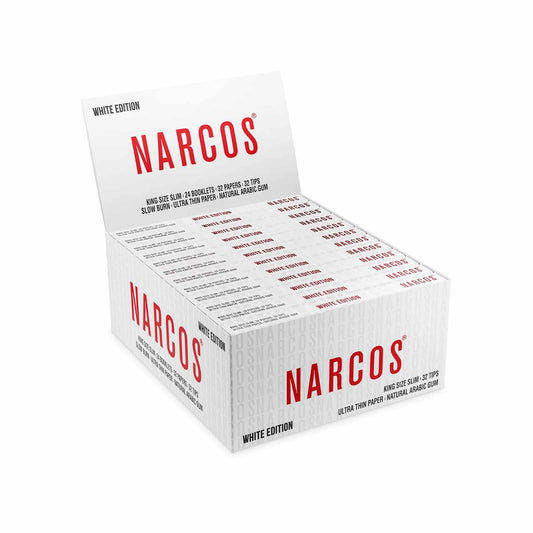 PAPERS + FILTERS NARCOS WHITE EDITION KING SIZE SLIM - 24 PCS/BOX