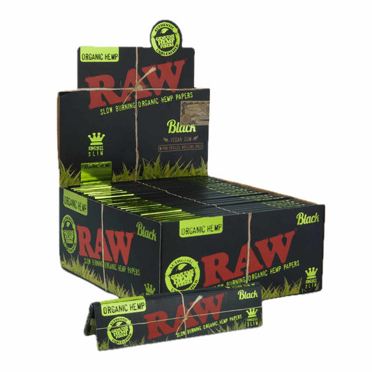 PAPERS BLACK ORGANIC HEMP KING SIZE SLIM - 50 PCS/BOX
