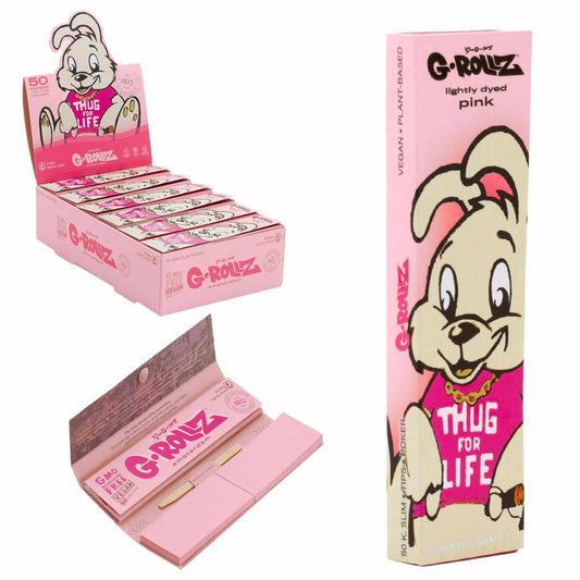 PAPERS + FILTERS THUG FOR LIFE PINK KING SIZE SLIM - 24 PCS/BOX