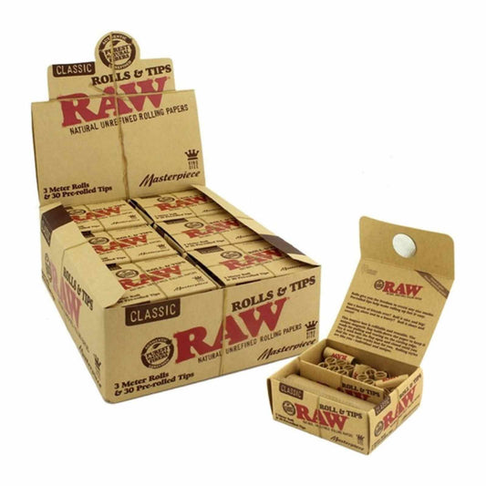 ROLLS CLASSIC KING SIZE SLIM 3 M + PRE-ROLLED FILTERS - 12PCS/BOX