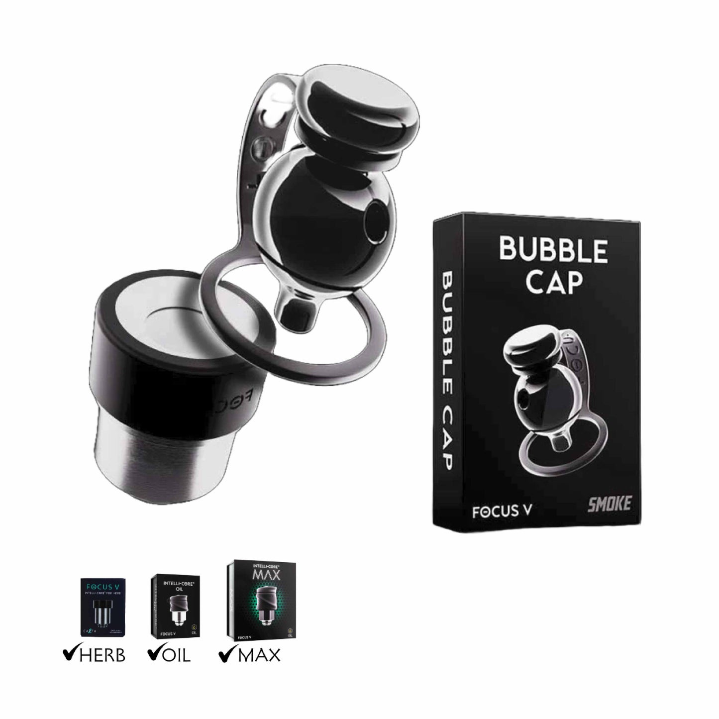 BUBBLE CAP & TETHER PRO FOCUS V CARTA - SMOKE - 1 KS