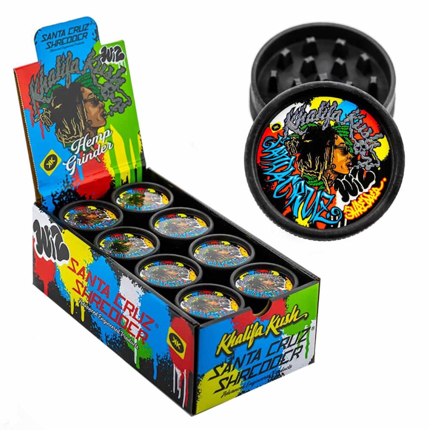 WIZ KHALIFA PLASTIC GRINDER Ø 55 MM (2 PARTS) - 24 PCS/BOX