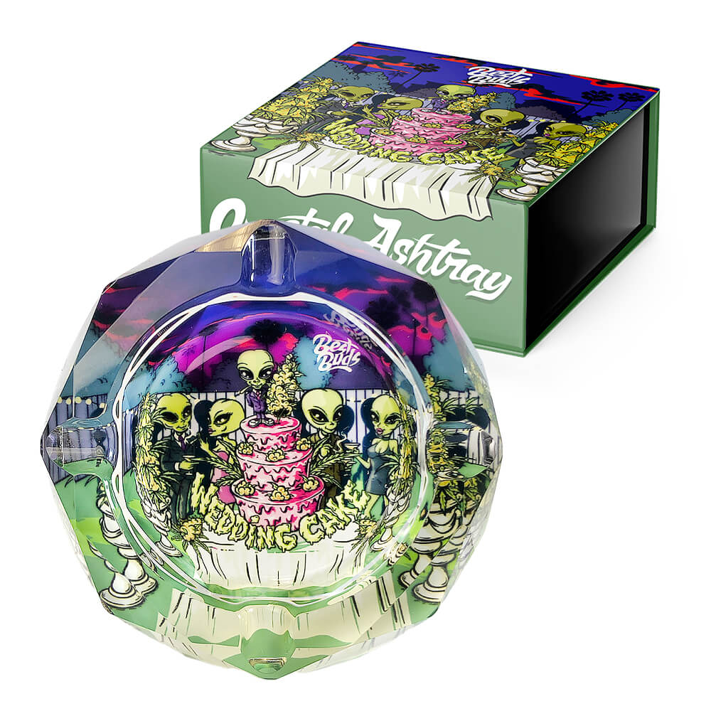 POPELNÍK Z KŘIŠŤÁLOVÉHO SKLA - WEDDING CAKE - 1 KS