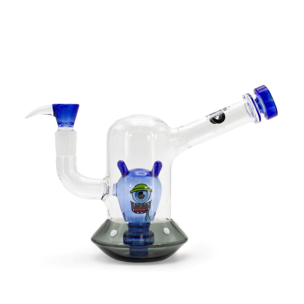SKLENĚNÝ BONG GRACE GLASS ALIEN SPACESHIP MODRÁ 18 CM - 1 KS