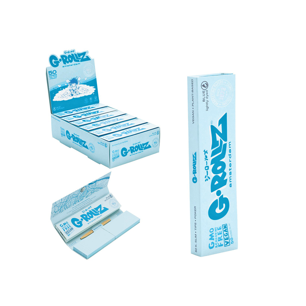 PAPÍRKY + FILTRY LIGHTLY DYED BLUE KING SIZE SLIM - 24KS/BOX