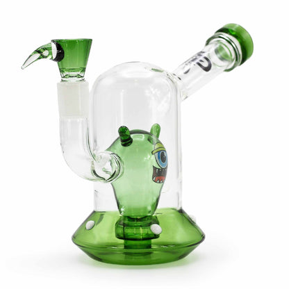 SKLENĚNÝ BONG GRACE GLASS ALIEN SPACESHIP ZELENÝ 18 CM - 1 KS