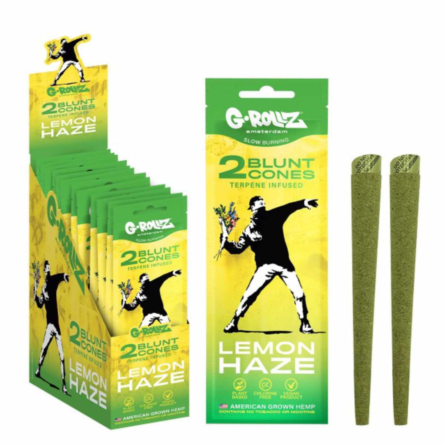 PRE-PACKAGED BLUNTS WITH TERPENES LEMON HAZE 2 PCS