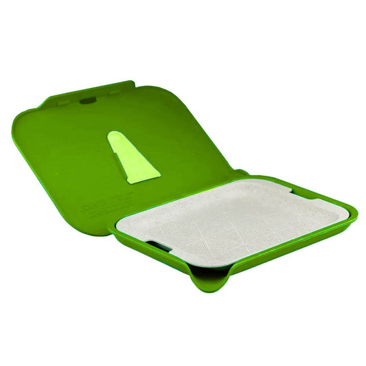 ROLLING TRAY WITH LID GREEN - 1PCS