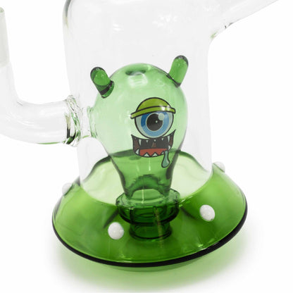 SKLENĚNÝ BONG GRACE GLASS ALIEN SPACESHIP ZELENÝ 18 CM - 1 KS