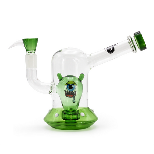 SKLENĚNÝ BONG GRACE GLASS ALIEN SPACESHIP ZELENÝ 18 CM - 1 KS